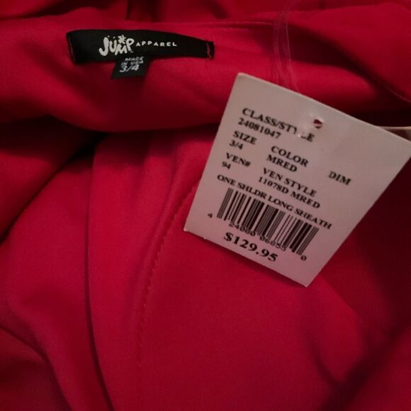 Jump Apparel Juniors One Shoulder Jersey Gown with Cutout - Picture 9 of 9